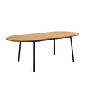 83" Oval Dining Table with MDF Top and Black Steel Legs P33152