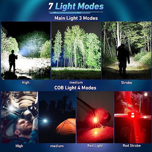 Rechargeable LED Flashlight High Lumen Super Bright COB Work Light IPX7 Waterproof G58008