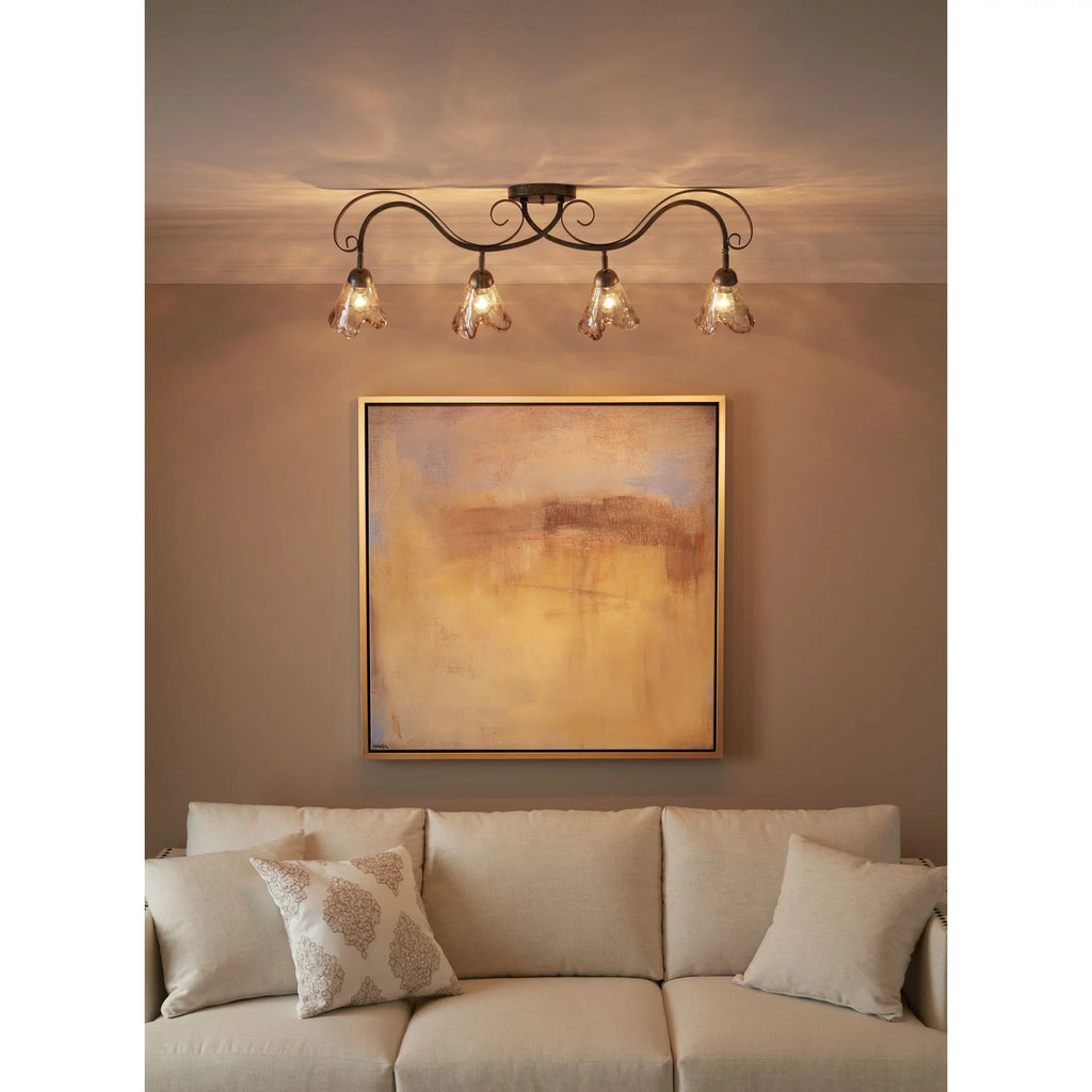 Brown Bronze 4-Head Ceiling Track Light Fixture Kit D952