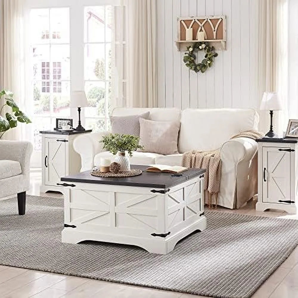 Black Rectangular Wood Nightstand with Charging Station H806