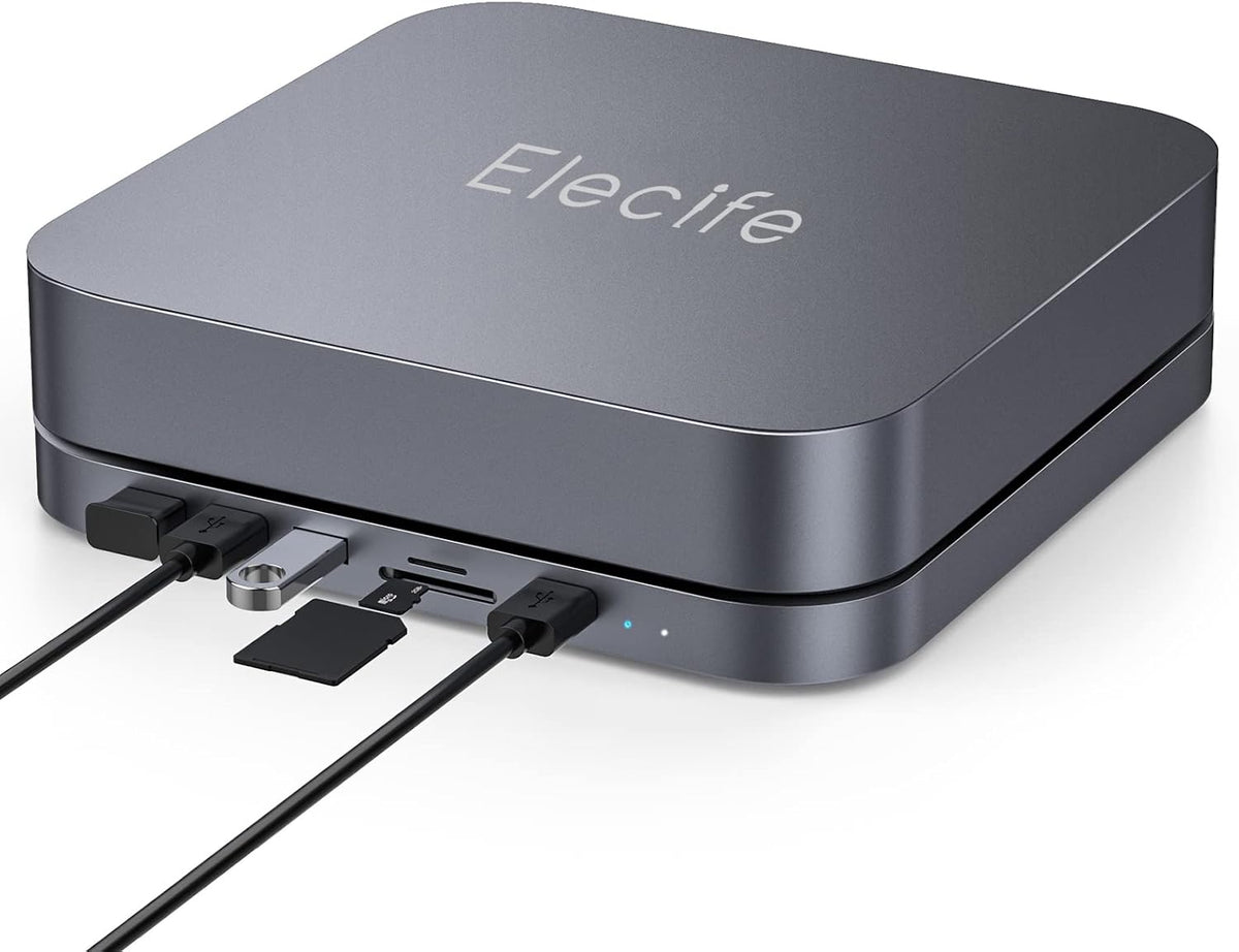 USB-C Hub with Hard Drive Enclosure, SATA SSD/HDD Slot, USB 3.0/2.0 Port, TF/SD Card Readers X8018