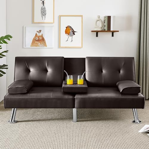 Dark Gray Convertible Sofa Bed T559364