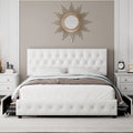 King White Faux Leather Upholstered Storage Bed Frame with 4 Drawers H867