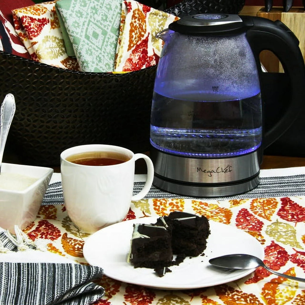 7 Cups Glass and Stainless Steel Electric Tea Kettle K34204