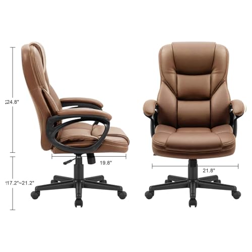 Black PU Leather High Back Adjustable Swivel Office Chair L263821