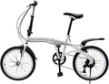 20" White Folding Bicycle with 7 Speed Shifter O10381