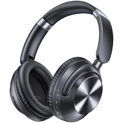 Active Noise Cancelling Wireless Over Ear Bluetooth Headphones Black R6982