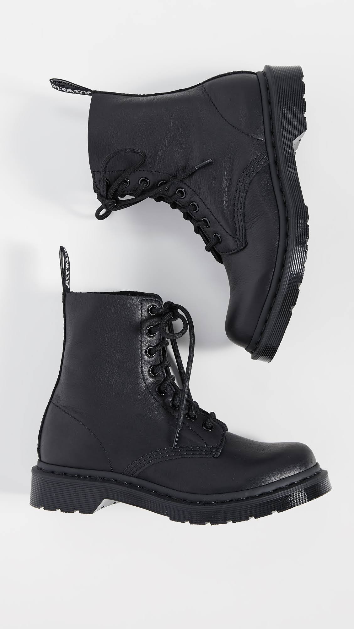 Black Virginia Leather Dr Martens Boots F55431