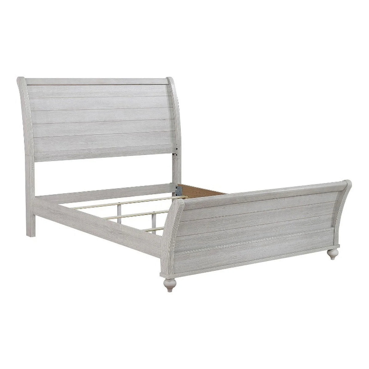 Gray Wood Eastern King Sleigh Panel Bed V76744