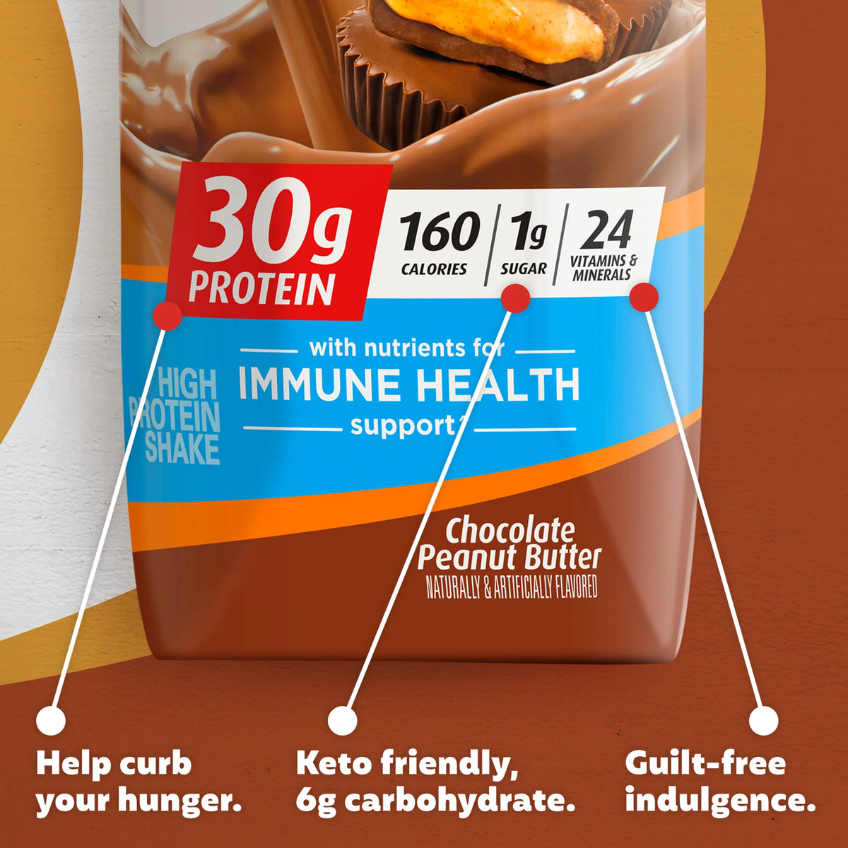 Chocolate Peanut Butter High Protein Shake, 11 fl oz, 4 Ct V5331