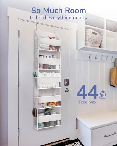 Over Door Hanging Storage Organizer with 5 Large Pockets and Clear Window K77914