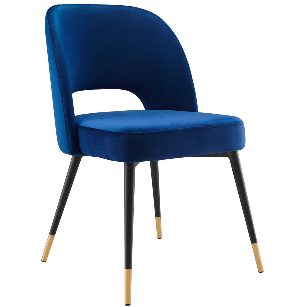 Navy Performance Velvet Dining Side Chair J96696