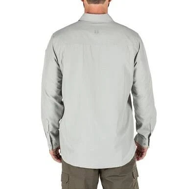 Volcanic Col Men's Long Sleeve Button-Down Shirt, 2 Chest Pockets, 100% Polyester, Regular Fit V286