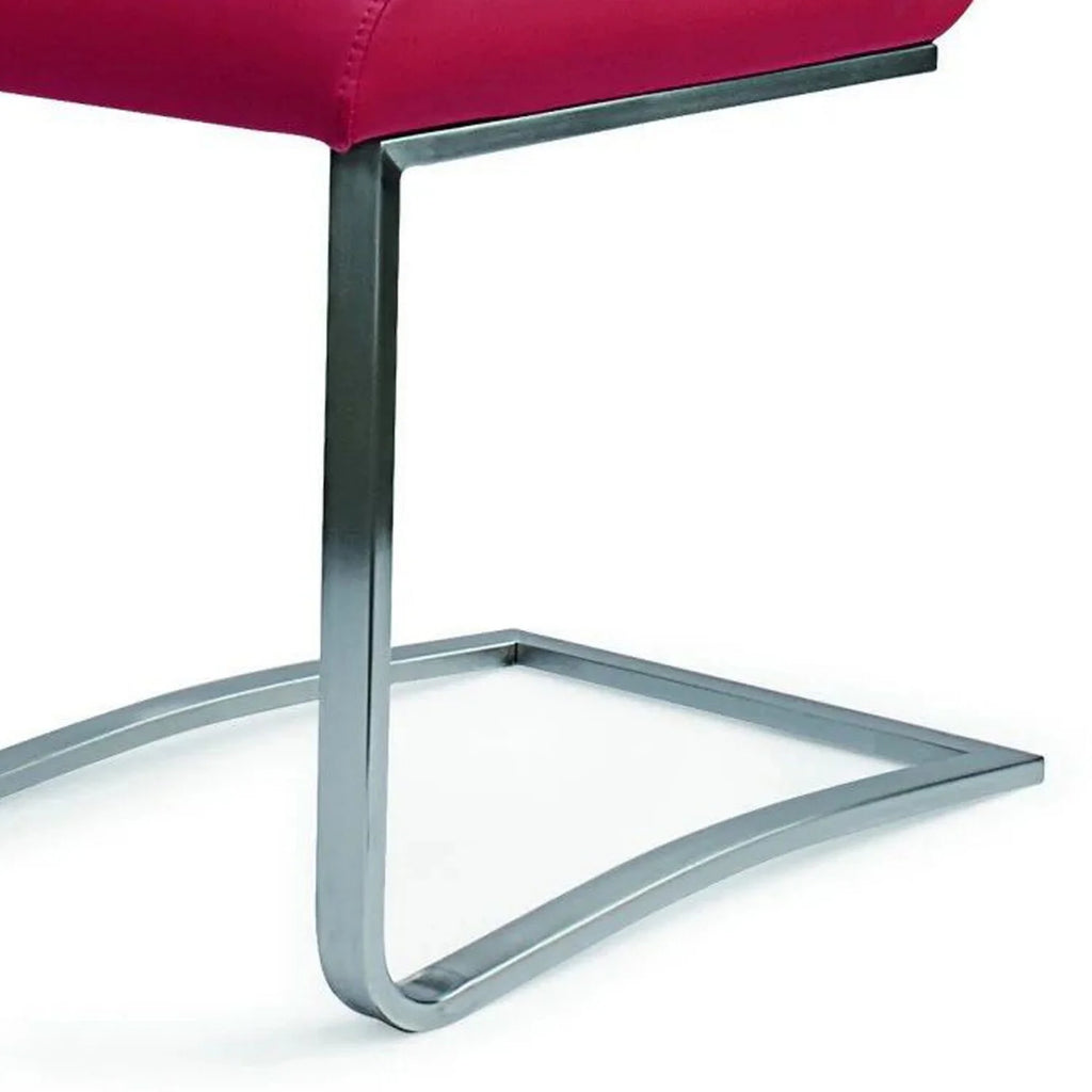 Red Faux Leather Dining Chair Set of 2 S43163