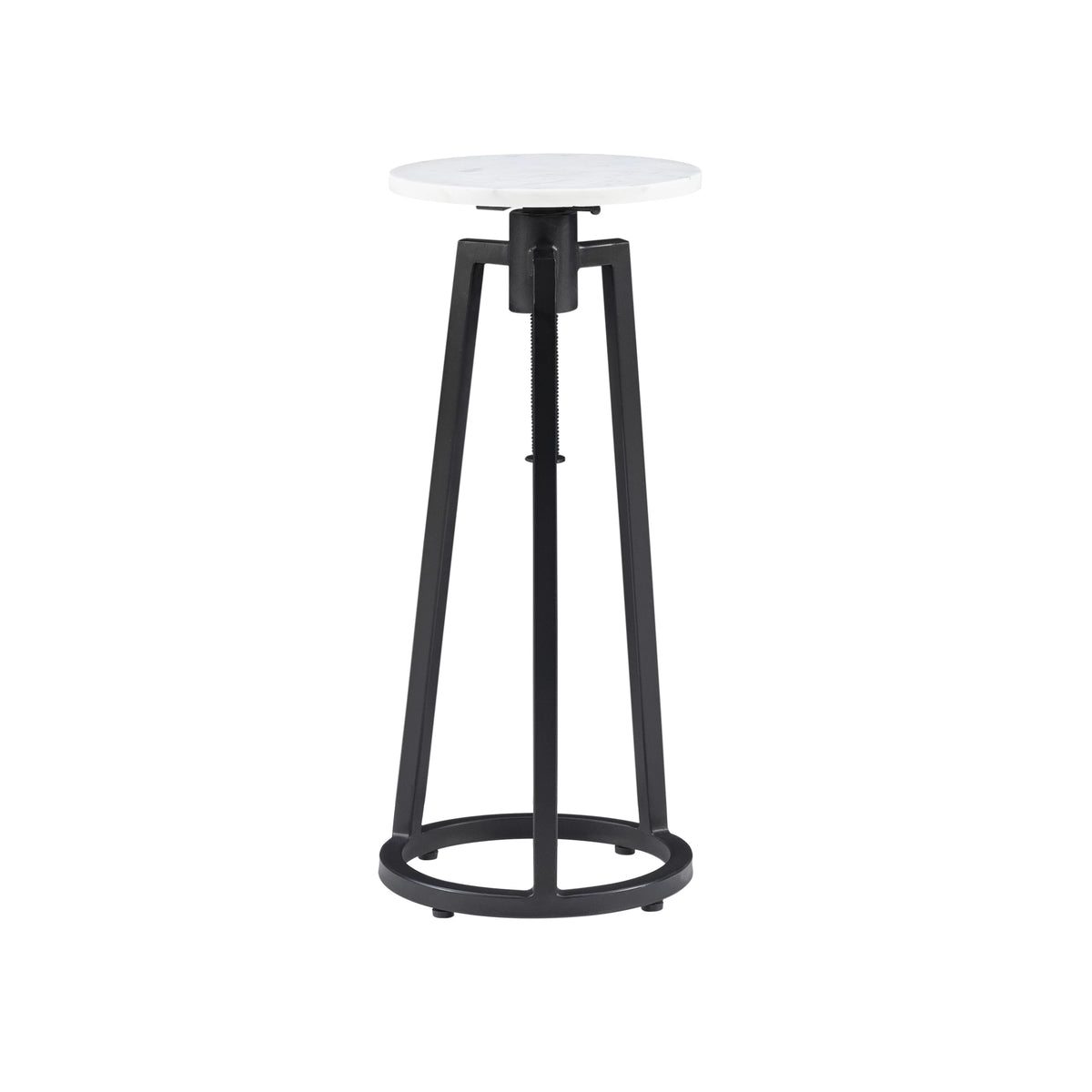 Black/White Marble Round Adjustable Height Drink Table C483690