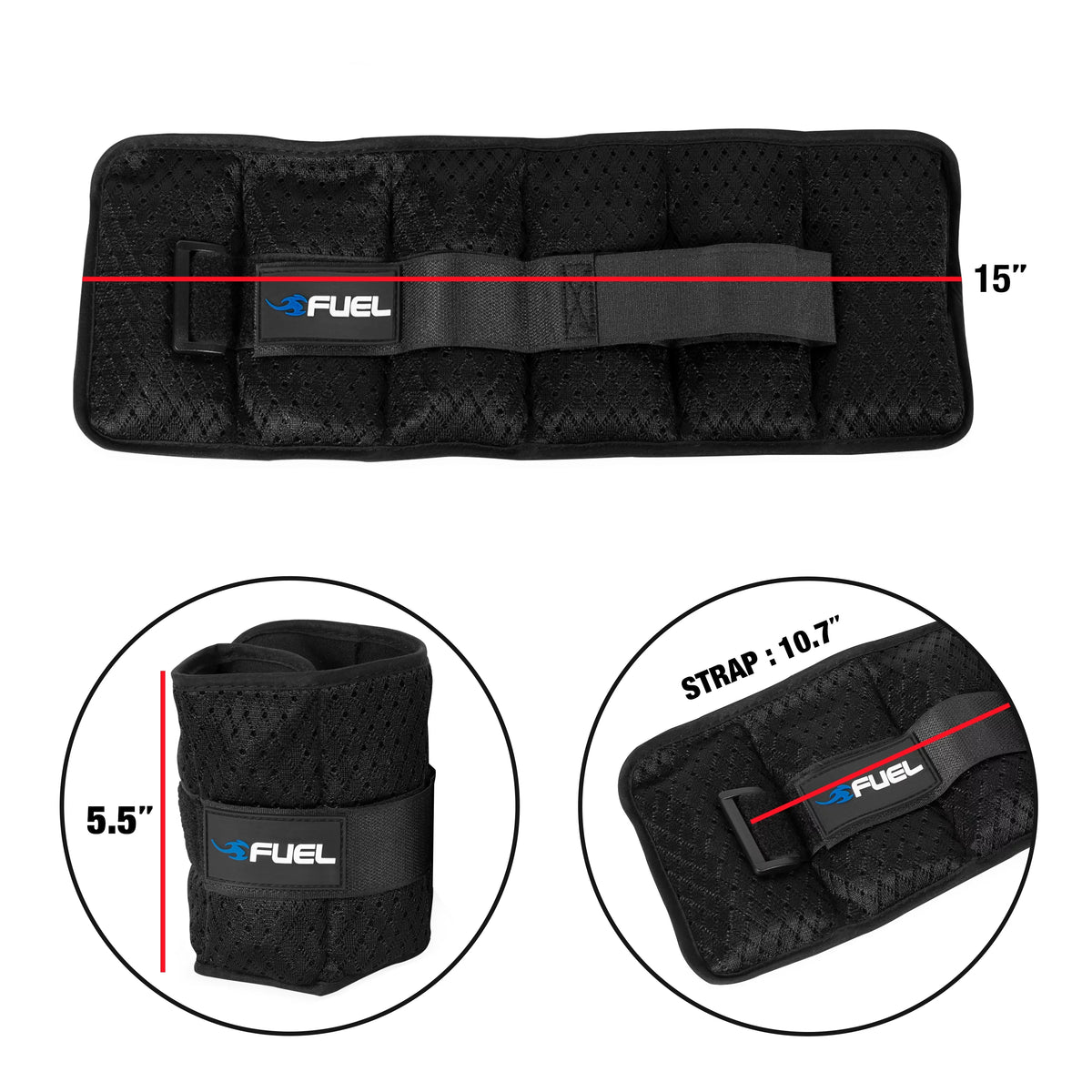 Adjustable Wrist/Ankle Weights 10-Pound Pair Q85749