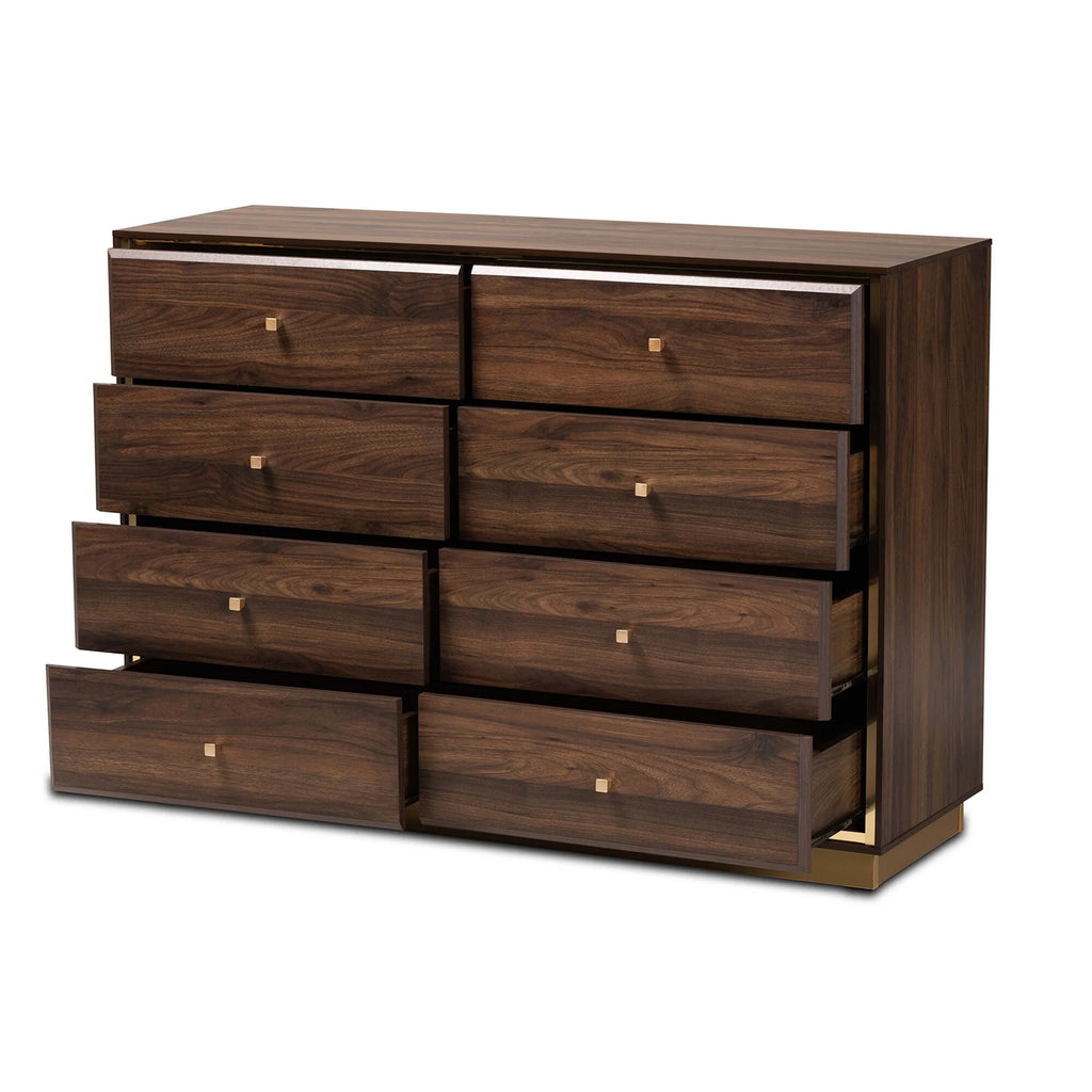 Espresso Brown 8 Drawer Wood Dresser O716