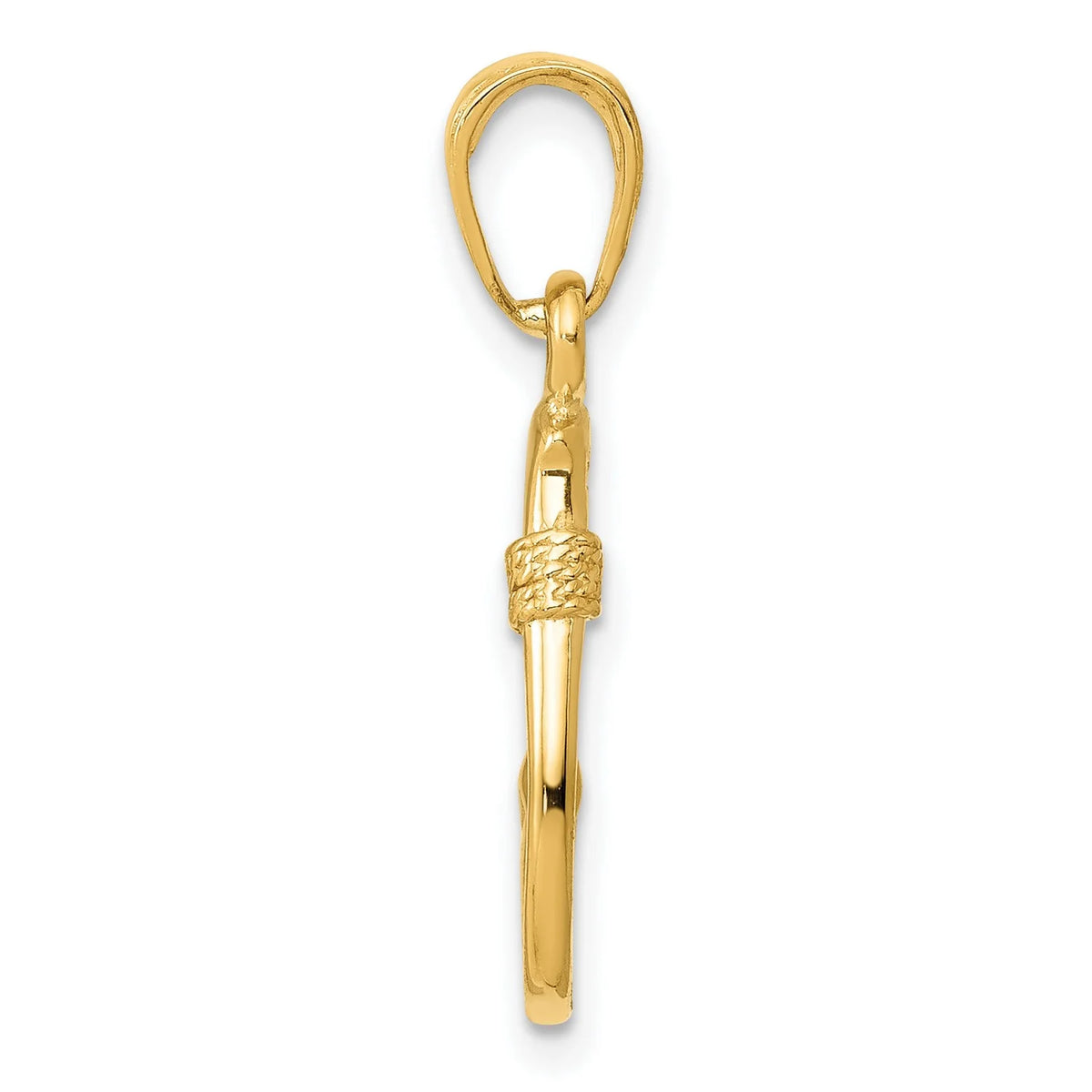 14k Yellow Gold Fish Hook Pendant 21 mm x 8 mm C66160