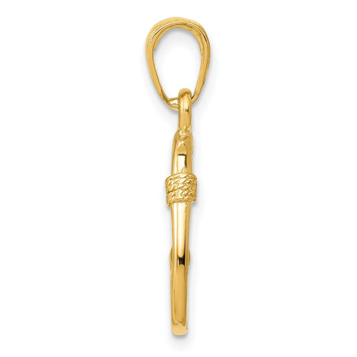 14k Yellow Gold Fish Hook Pendant 21 mm x 8 mm C66160
