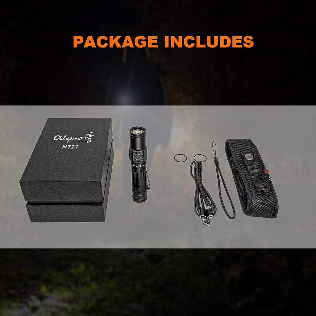 1200 Lumen Rechargeable LED Flashlight with Power Display, IP67 Waterproof, 5 Light Modes, Pocket-Size Torch A164