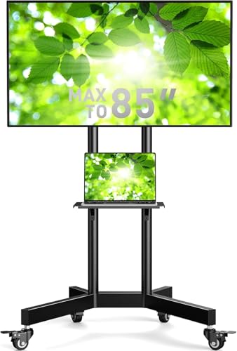 Rolling TV Stand on Wheels for 32-85 Inch Screens up to 132 lbs U65203