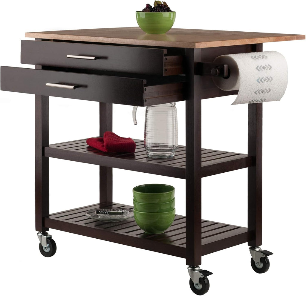 Cappuccino Natural Kitchen Cart B99527