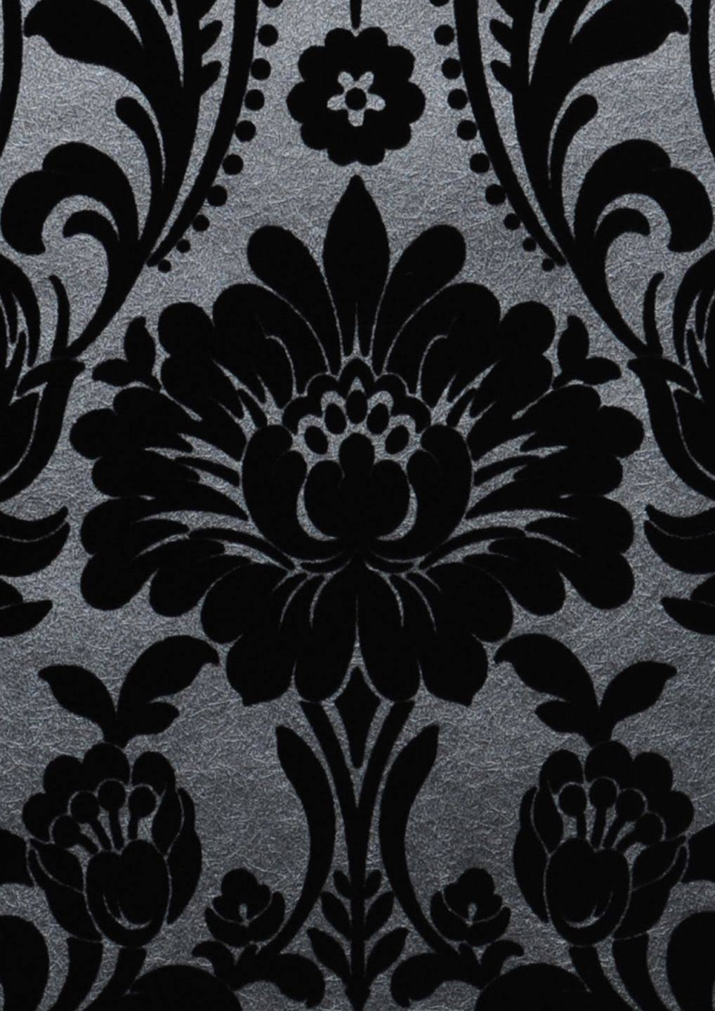 Gothic Damask Noir Wallpaper H40481