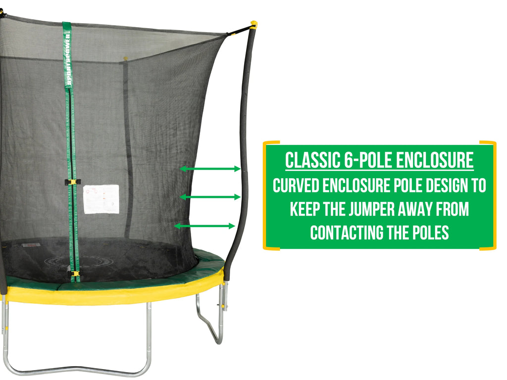 Green/Yellow Trampoline with Safety Enclosure K6576