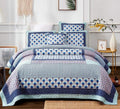 Minty Blue Cotton Patchwork Bedspread Set Queen 3-Pieces V1990