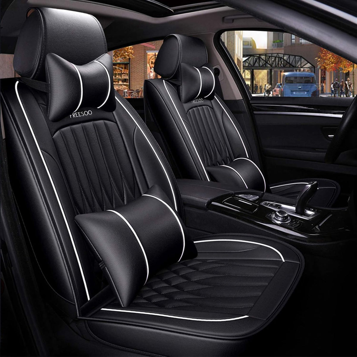Leather Car Seat Covers Full Set Waterproof Universal U664