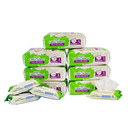 Natural Diapers, Flushable Wipes, Monthly Pack, Size 1, 252 Count P441346