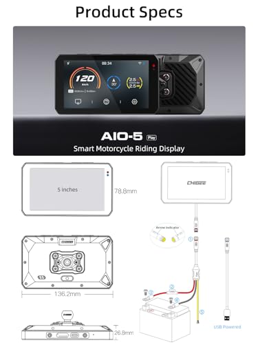 5" IP68 Waterproof Motorcycle GPS Navigation System W571