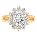 14K Yellow Gold Halo Engagement Ring with Diamond M895