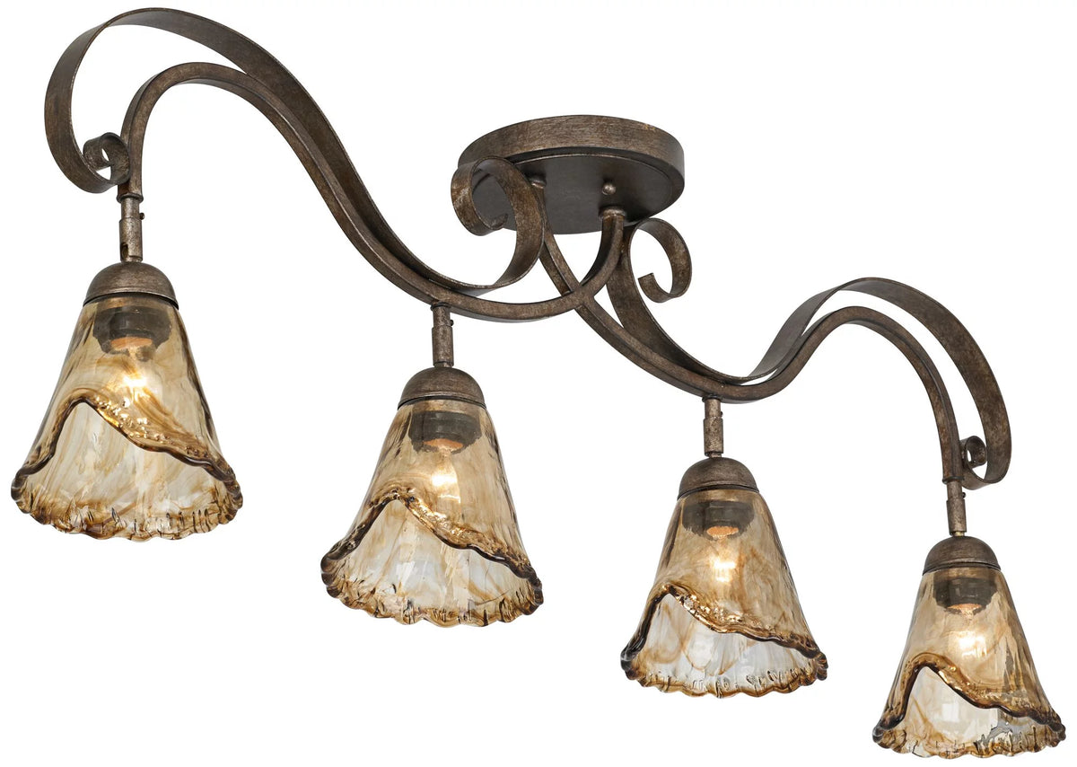 Brown Bronze 4-Head Ceiling Track Light Fixture Kit D952