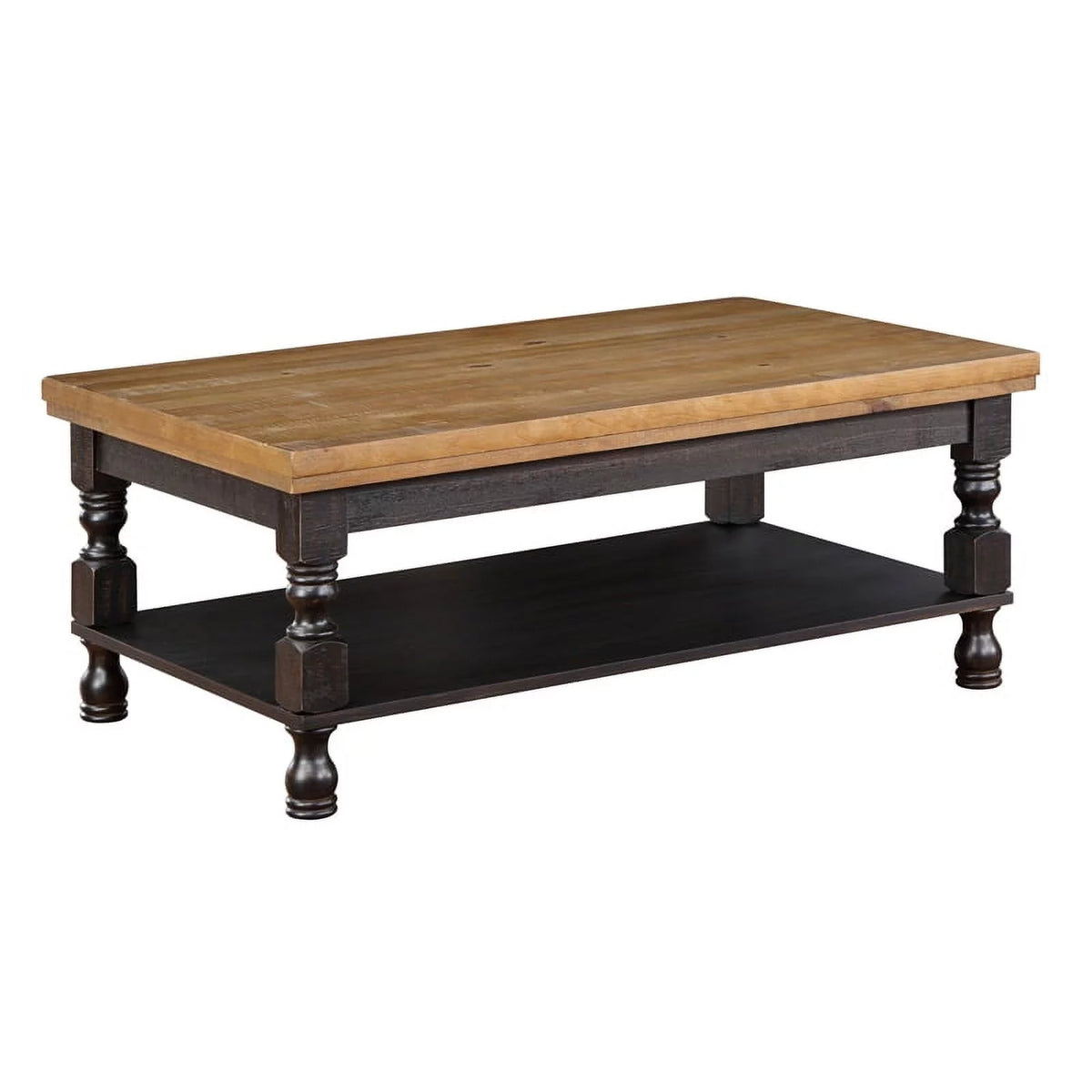 Rustic Wood 1-Shelf Coffee Table R51496