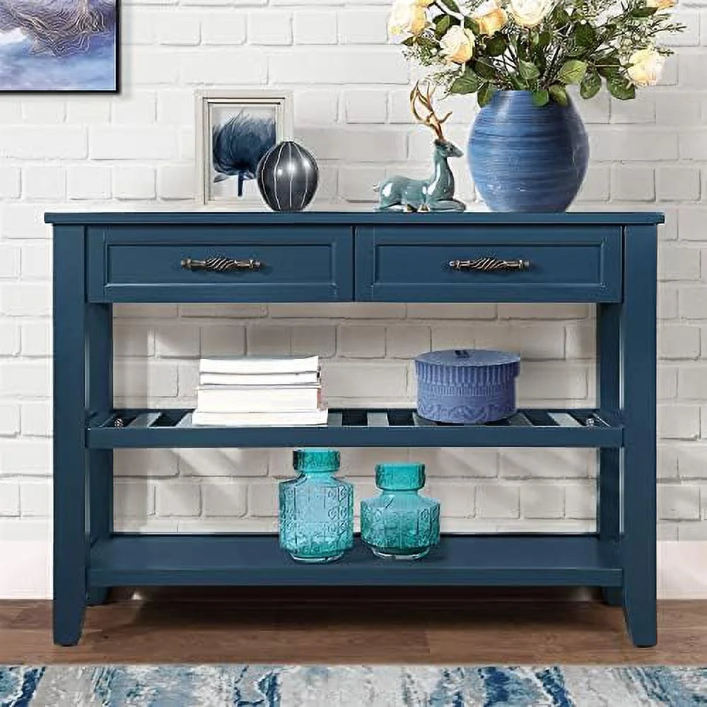 36" Narrow Long Solid Wood Console Entry Table Brown W5520