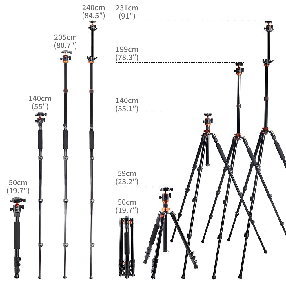 78 inch DSLR Camera Tripod with Magnesium Alloy Center Column Z3168
