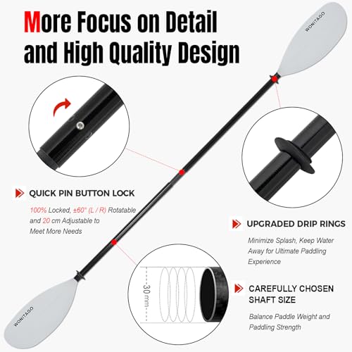 Adjustable Fiberglass Shaft Nylon Blade Kayak Paddle E3665