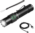 1200 Lumen Rechargeable LED Flashlight with Power Display, IP67 Waterproof, 5 Light Modes, Pocket-Size Torch A164