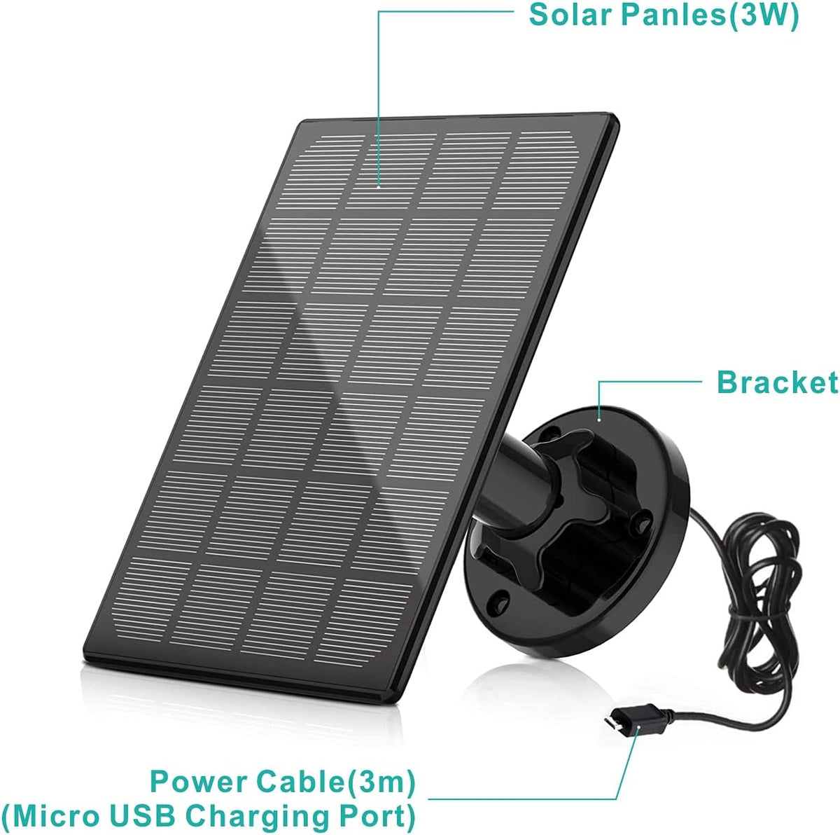 Solar Panel for Wireless Outdoor Security Camera J1037