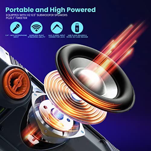 300W Dual 6.5” Rechargeable Bluetooth PA Speaker S946553