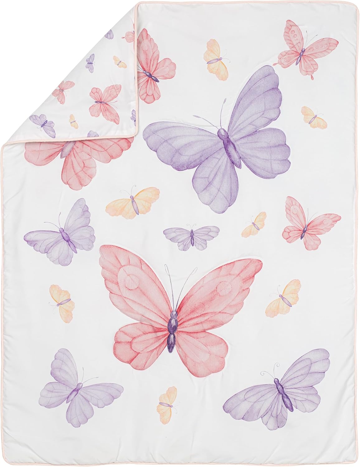 Pink and Purple Shabby Chic Butterfly Girl Baby Crib Bedding Set 3p T872