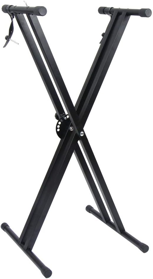 Heavy-Duty Double-X Adjustable Piano Keyboard Stand and Classic Piano Bench N6596