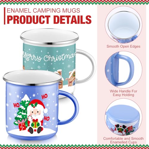 16 Pcs 12 oz Enamel Mugs Set K4694