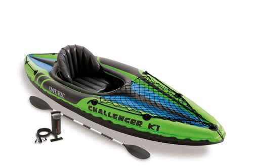 1-Person Inflatable Kayak with Oars and Pump Q32067