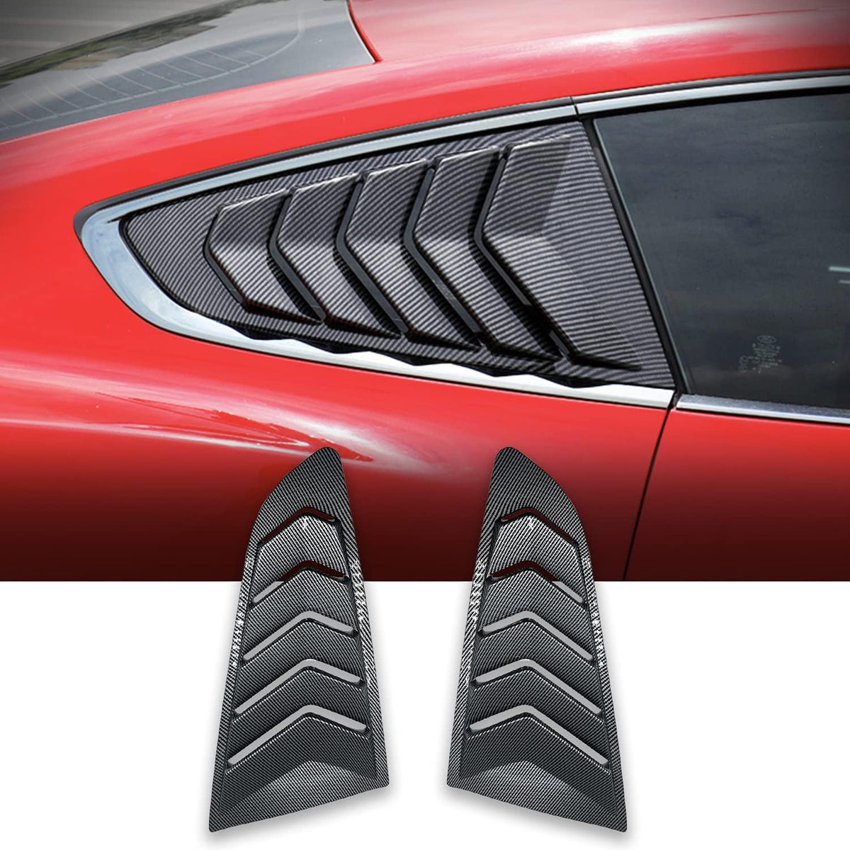 Front Bumper Winglets Fog Light Vent Canard Strip Trim Accessories for Ford Mustang 2018-2022 B386