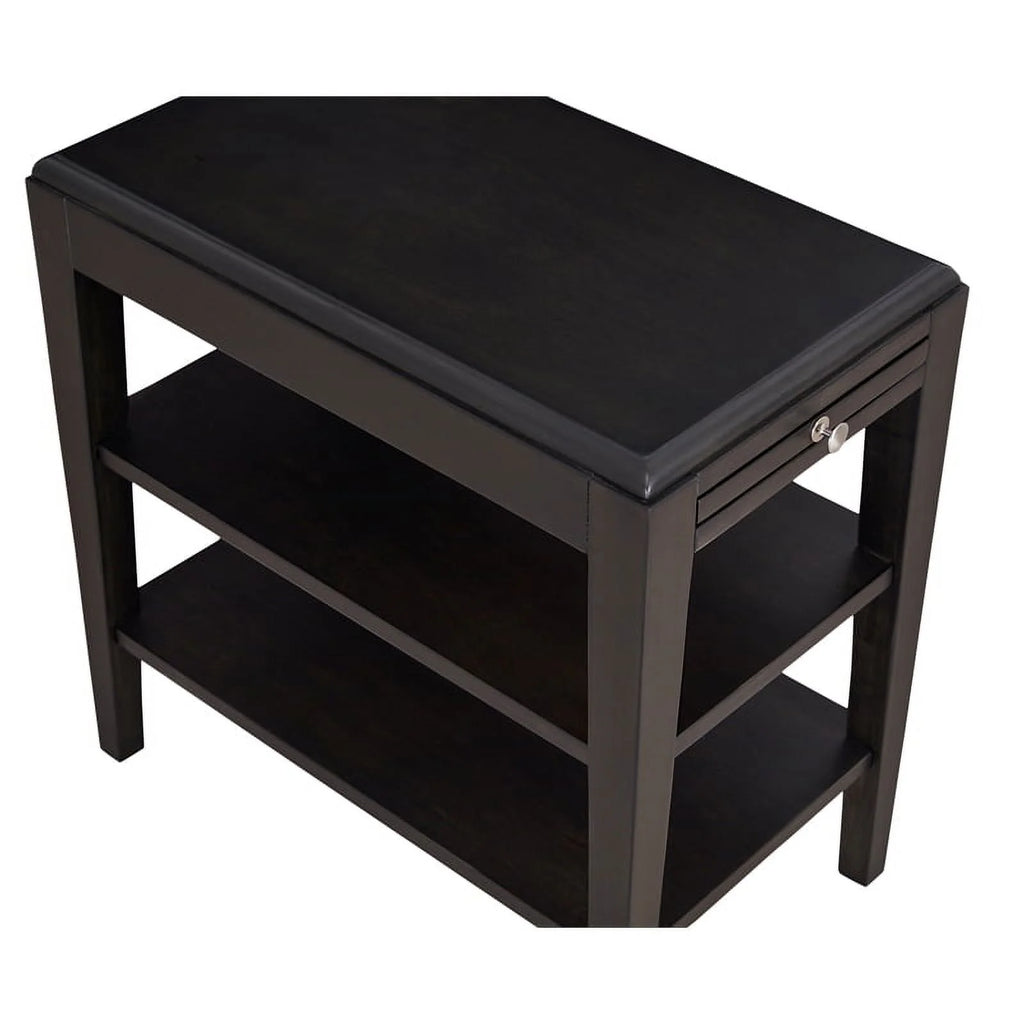 Espresso Brown Wood Chairside Table Z156