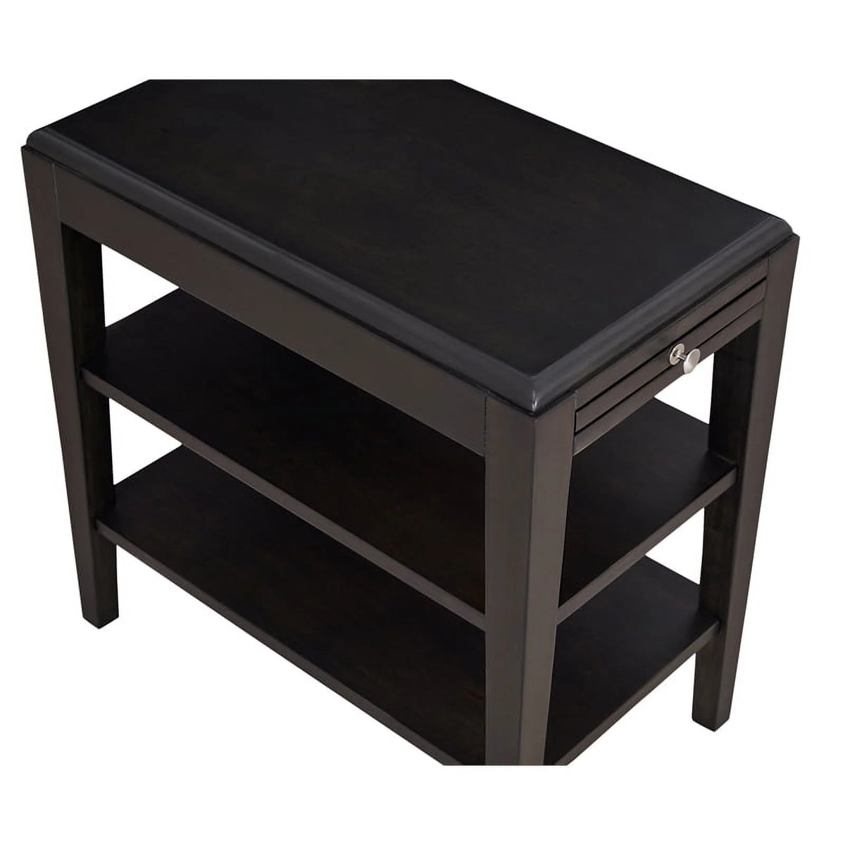 Espresso Brown Wood Chairside Table Z156