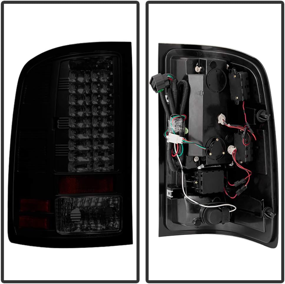 Black Housing Smoked Lens LED Tail Lights Brake Lamps Assembly K8140