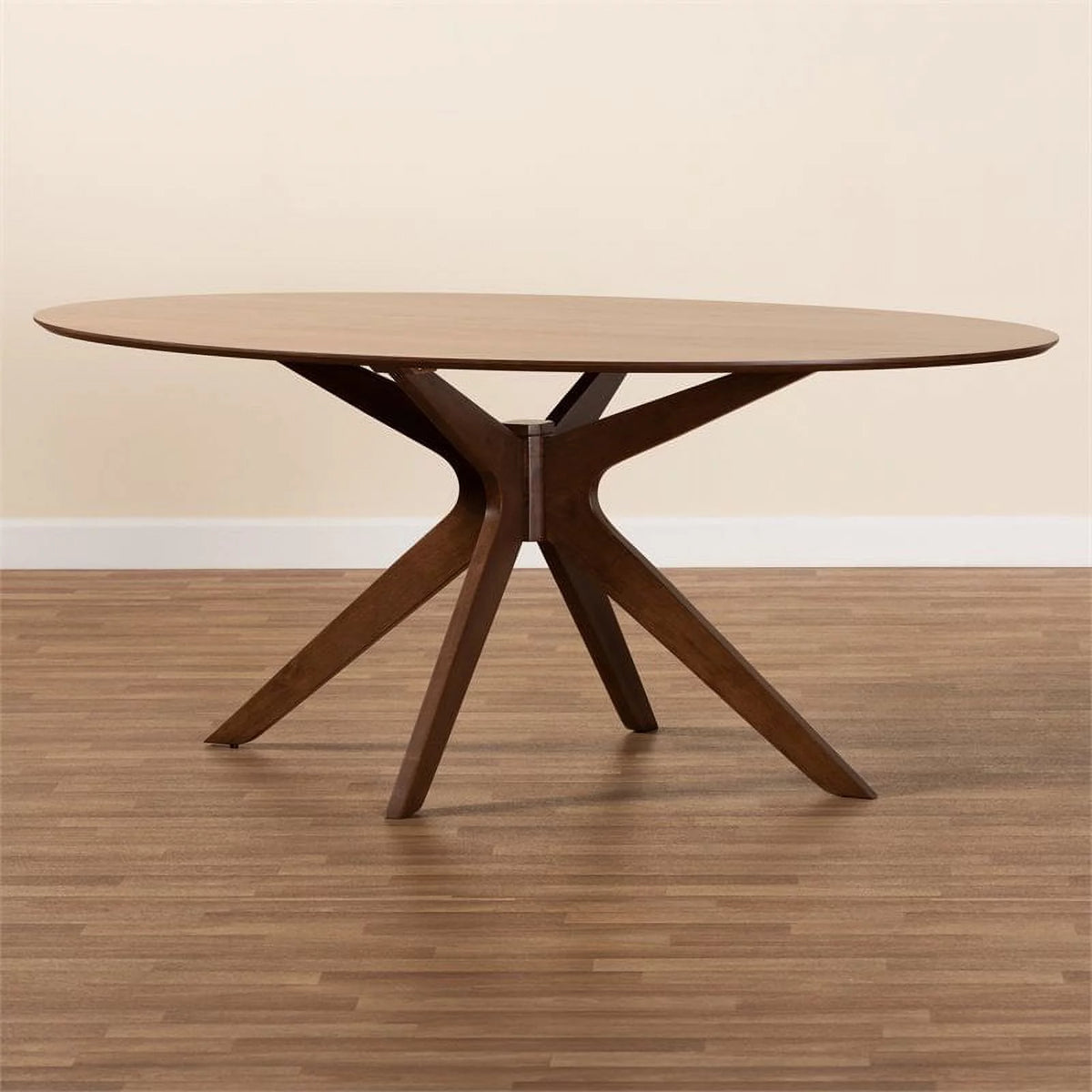 Walnut Brown Wood 71-Inch Oval Dining Table H393840
